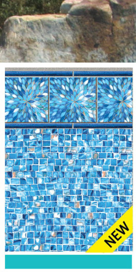 Sunburst - Azure Mosaic Pool Liner And Trim